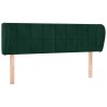 Tête de lit avec oreilles Vert foncé 147x23x78/88 cm Velours 629888629888