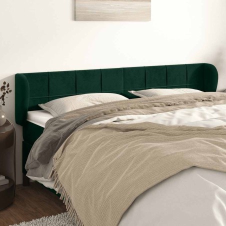 Tête de lit avec oreilles Vert foncé 183x23x78/88 cm Velours 629890629890
