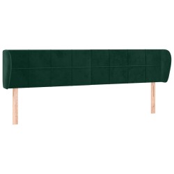 Tête de lit avec oreilles Vert foncé 183x23x78/88 cm Velours 629890629890
