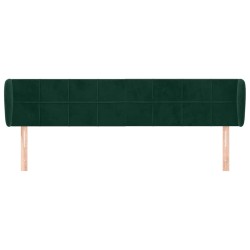 Tête de lit avec oreilles Vert foncé 183x23x78/88 cm Velours 629890629890