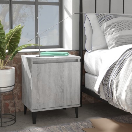 Table de chevet avec pieds en métal Sonoma gris 40x30x50 cm 629897629897