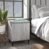 Table de chevet avec pieds en métal Sonoma gris 40x30x50 cm 629897629897