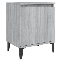 Table de chevet avec pieds en métal Sonoma gris 40x30x50 cm 629897629897