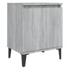 Table de chevet avec pieds en métal Sonoma gris 40x30x50 cm 629897629897