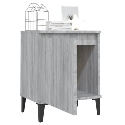 Table de chevet avec pieds en métal Sonoma gris 40x30x50 cm 629897629897