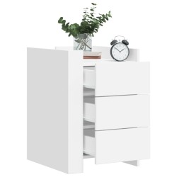 Table de chevet blanc 45x50x65 cm bois d'ingénierie 629899629899