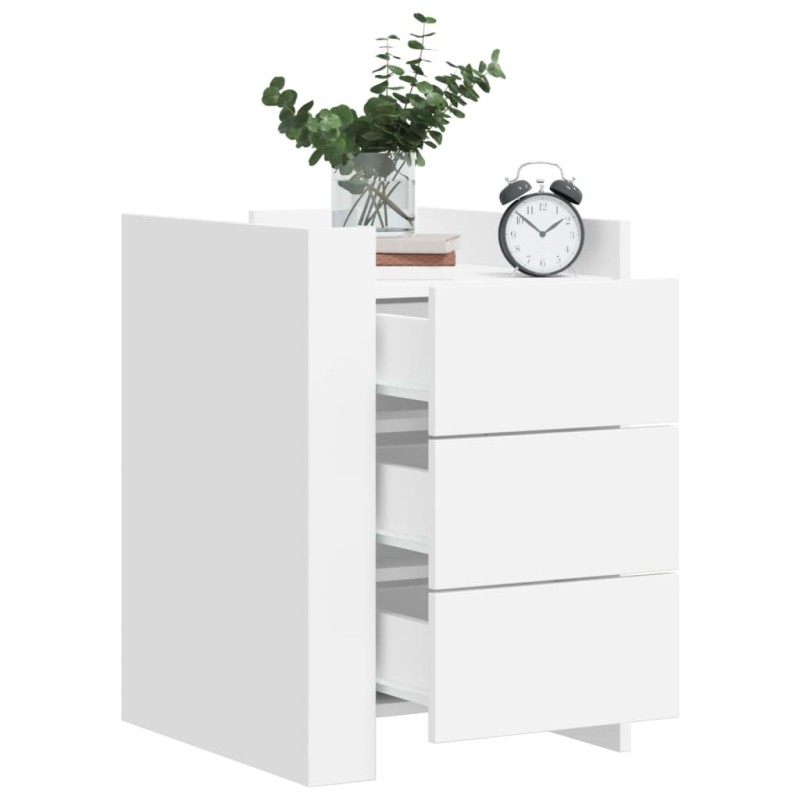 Table de chevet blanc 45x50x65 cm bois d'ingénierie 629899629899