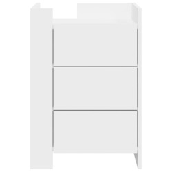Table de chevet blanc 45x50x65 cm bois d'ingénierie 629899629899