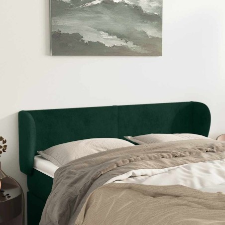 Tête de lit avec oreilles Vert foncé 147x23x78/88 cm Velours 629902629902