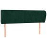 Tête de lit avec oreilles Vert foncé 147x23x78/88 cm Velours 629902629902