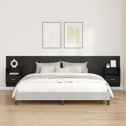 Tête de lit avec armoire 3 pcs Chêne noir Bois d'ingénierie 629903629903