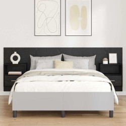 Tête de lit avec armoire 3 pcs Chêne noir Bois d'ingénierie 629907629907