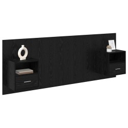 Tête de lit avec armoire 3 pcs Chêne noir Bois d'ingénierie 629907629907