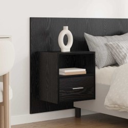 Tête de lit avec armoire 3 pcs Chêne noir Bois d'ingénierie 629907629907