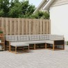 Ensemble de canapés d'extérieur 6 pcs Naturel et gris clair 629908629908