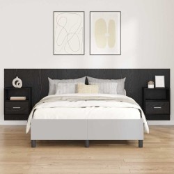 Tête de lit avec armoire 3 pcs Chêne noir Bois d'ingénierie 629909629909