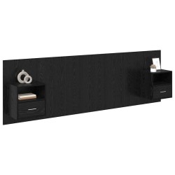 Tête de lit avec armoire 3 pcs Chêne noir Bois d'ingénierie 629909629909