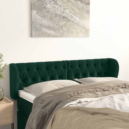 Tête de lit avec oreilles Vert foncé 147x23x78/88 cm Velours 629912629912