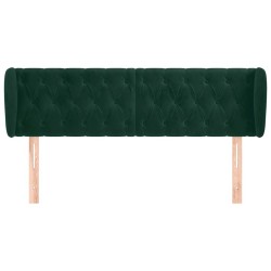 Tête de lit avec oreilles Vert foncé 147x23x78/88 cm Velours 629912629912