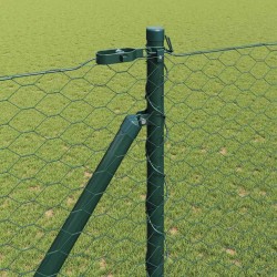 Clôture hexagonale avec poteau 25 x 1,6 m Vert Maille 629916629916