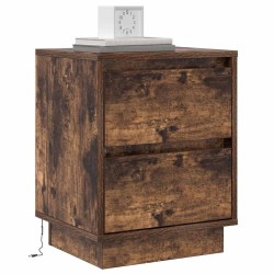 Cabinet de chevet avec tiroir Chêne fumé 39 x 34,5 x 50 cm 629918629918