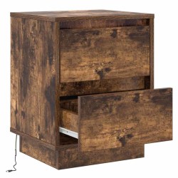 Cabinet de chevet avec tiroir Chêne fumé 39 x 34,5 x 50 cm 629918629918