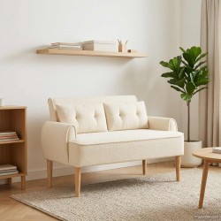 Canapé love seat avec capitonnage en boutons Crème Bouclé 629920629920