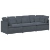 Canapé modulaire avec coussins en velours gris foncé 629924629924