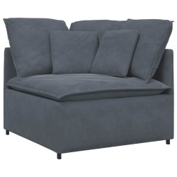 Canapé modulaire avec coussins en velours gris foncé 629924629924