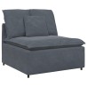 Canapé modulaire avec coussins en velours gris foncé 629924629924