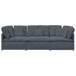Canapé modulaire avec coussins en velours gris foncé 629924629924
