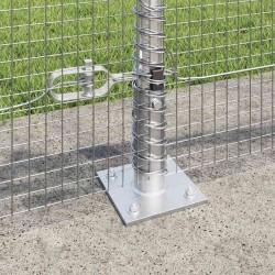 Clôture en fil soudé avec base en béton 10 x 0,5 m Argenté 629925629925