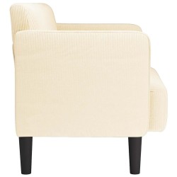 Canapé causeuse crème 109 cm tissu velours côtelé 629928629928