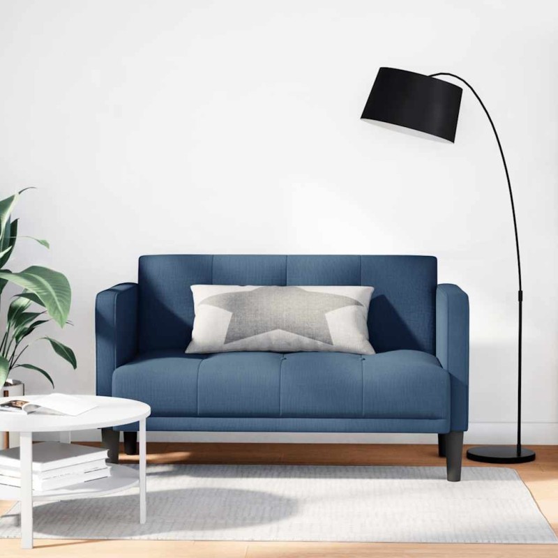 Canapé deux places bleu 111 cm en tissu 629934629934