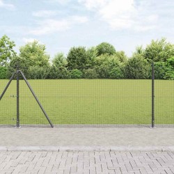 Clôture en fil soudé avec base en béton 10 x 1 m Gris Maille 629935629935
