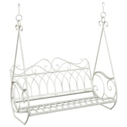 Banc Balançoire Acier 112 x 60 x 126,5 cm Blanc antique 629941629941