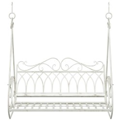 Banc Balançoire Acier 112 x 60 x 126,5 cm Blanc antique 629941629941