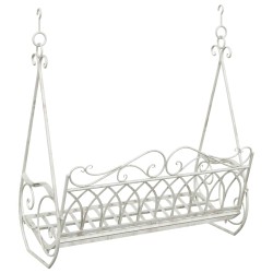 Banc Balançoire Acier 112 x 60 x 126,5 cm Blanc antique 629941629941