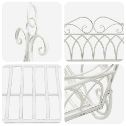 Banc Balançoire Acier 112 x 60 x 126,5 cm Blanc antique 629941629941