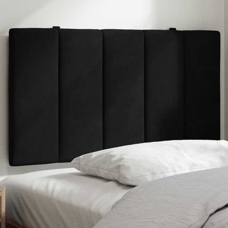 Coussin de tête de lit Hanko noir 80 cm velours 629942629942