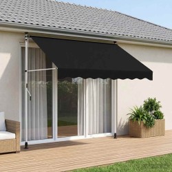 Auvent rétractable manuel Noir 250 cm 629948629948