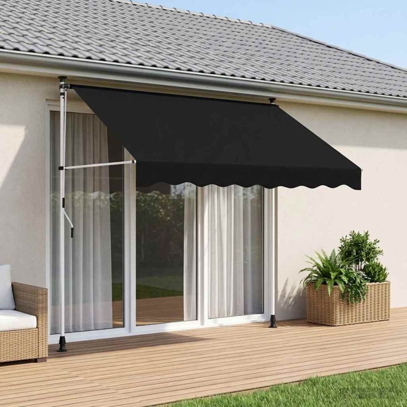 Auvent rétractable manuel Noir 250 cm 629948629948
