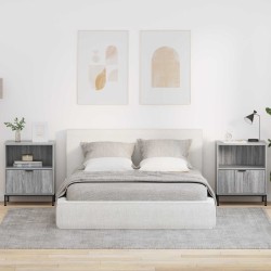 Cabinet de chevet avec tiroir 2 pcs Sonoma gris 49 x 36 x 61 cm 629957629957