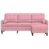 Canapé à 3 places avec repose-pieds Rose 180 cm Velours 629960629960