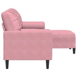Canapé à 3 places avec repose-pieds Rose 180 cm Velours 629960629960