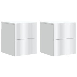 Cabinet de chevet mural 2 pcs Blanc 33 x 34,5 x 40 cm 629963629963