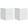Cabinet de chevet mural 2 pcs Blanc 33 x 34,5 x 40 cm 629963629963