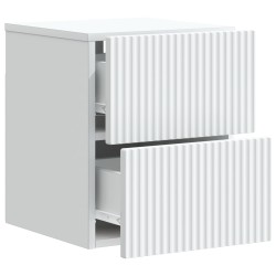 Cabinet de chevet mural 2 pcs Blanc 33 x 34,5 x 40 cm 629963629963