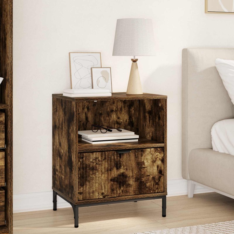 Cabinet de chevet Chêne fumé 49 x 36 x 61 cm Bois d'ingénierie 629964629964
