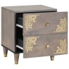 Cabinet de chevet Gris 40 x 33 x 46 cm Bois de mangue massif 629966629966